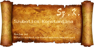Szubotics Konstantina névjegykártya